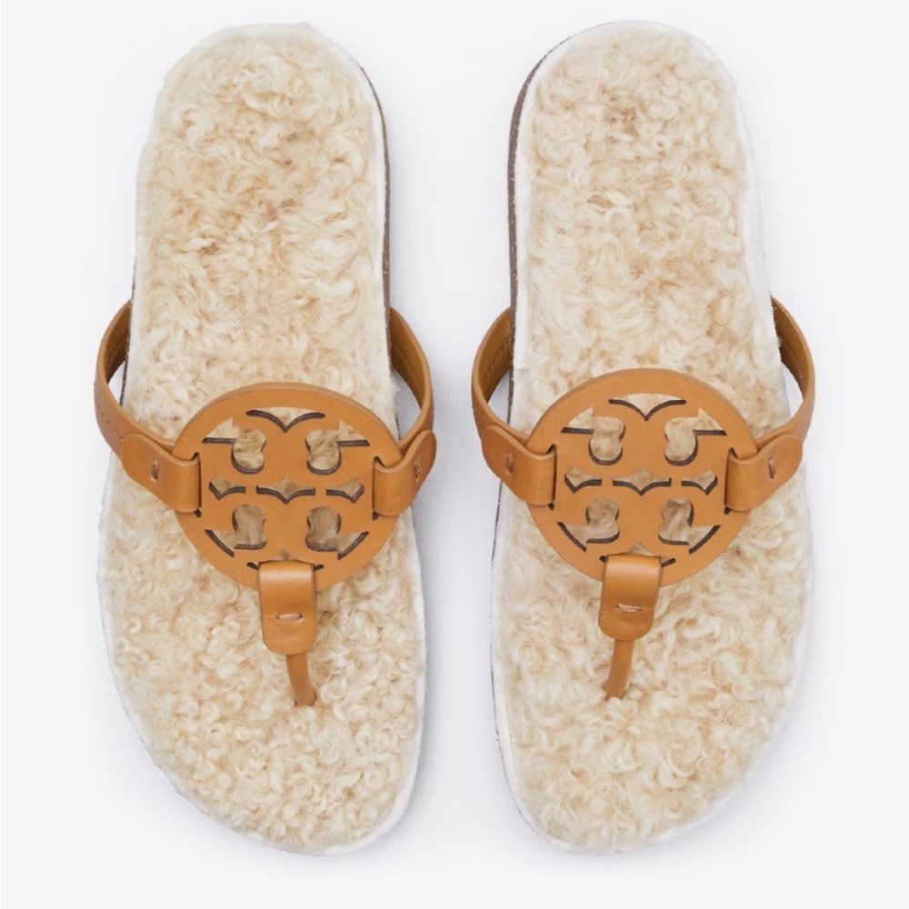 TORY BURCH Miller Cloud Shearling Sandals - Women’s Size 8 - New In Box - Picture 2 of 10
